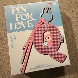 Pop Mart Pin for Love  labubu letter Z pendant key chain NEW sealed.